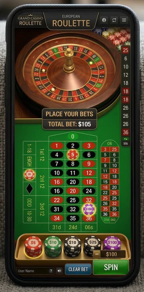 اللعب بروليت اون لاين على الهاتف