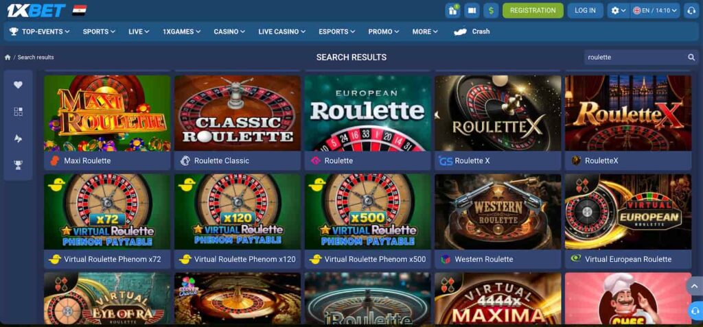 1xbet rng roulette section EN