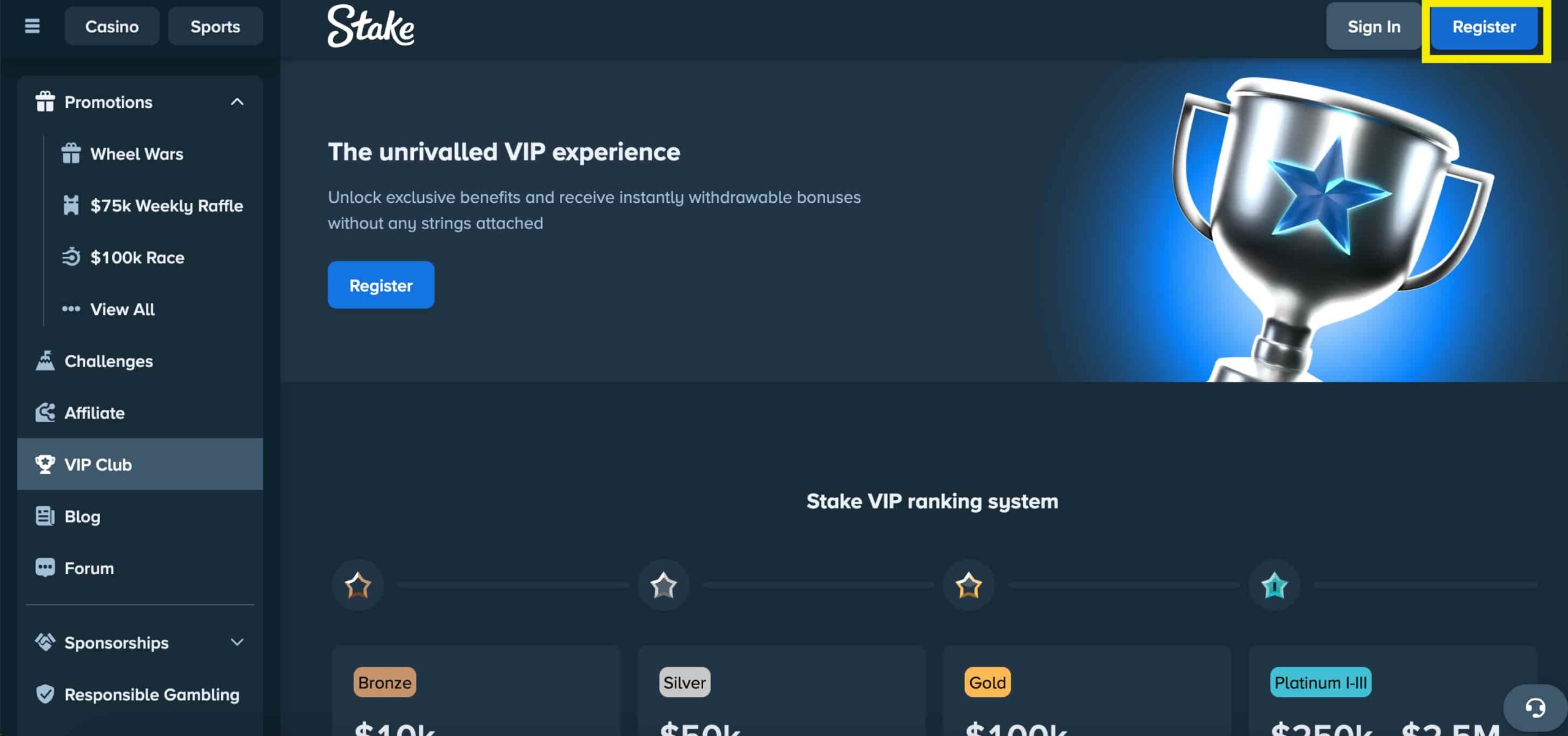 stake casino registration step 1 EN
